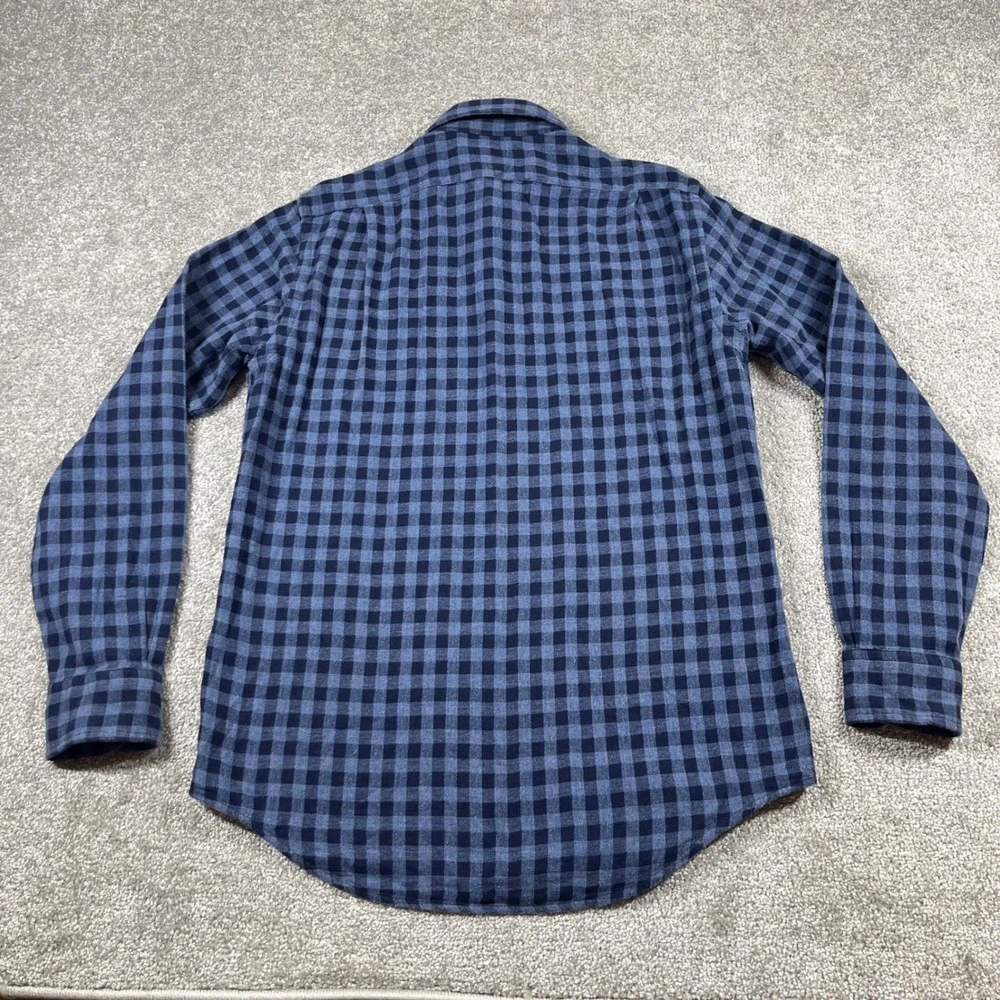 Polo Ralph Lauren Flannel‎ Shirt Mens Medium Buffalo Plaid Lightweight Blue